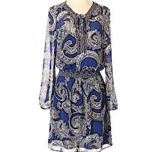 White House Black Market Sheer Paisley Bohemian Dress